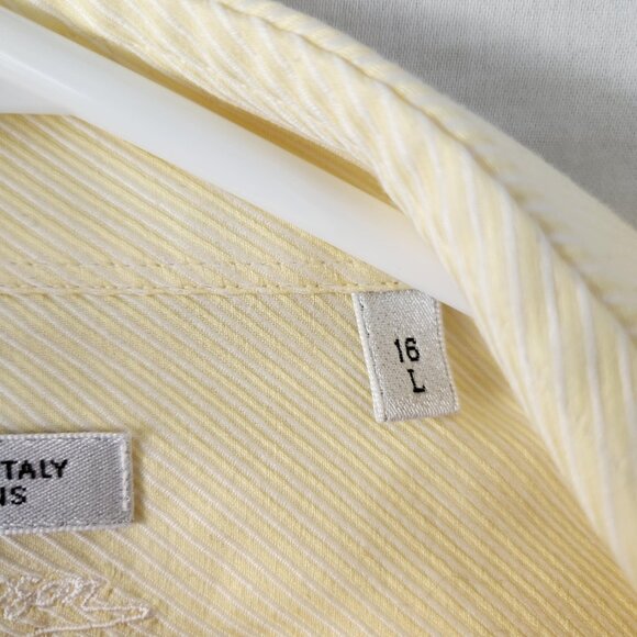 Jack Lypson Signature Shirt 16 L Yellow 100% Cotton Made in Canada 🎉 Host Pick! - Picture 6 of 9